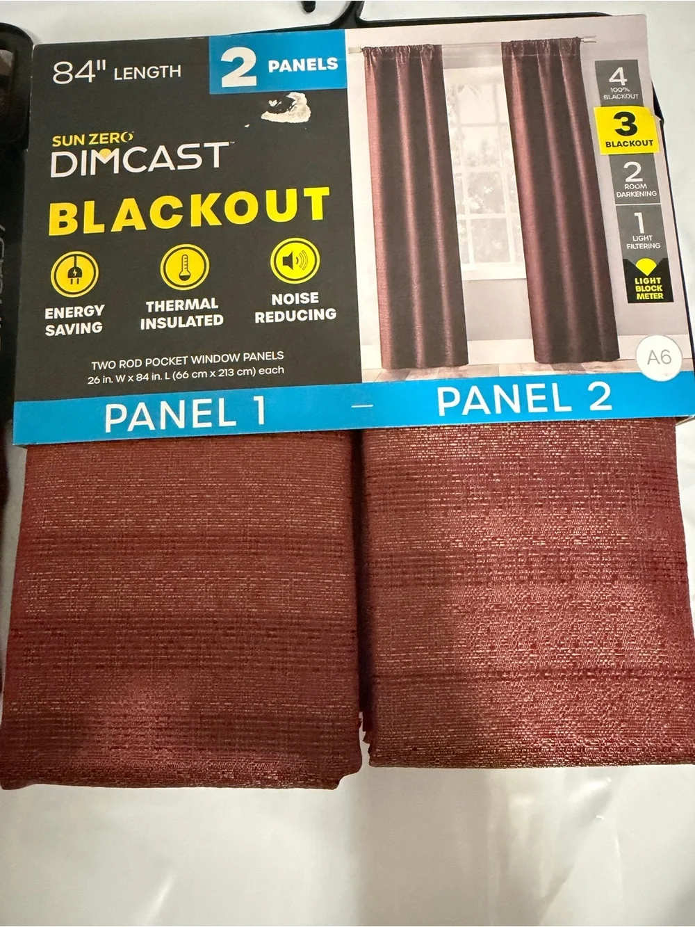 Dimcast Burgundy Blackout Curtain Panels (2-Pack)